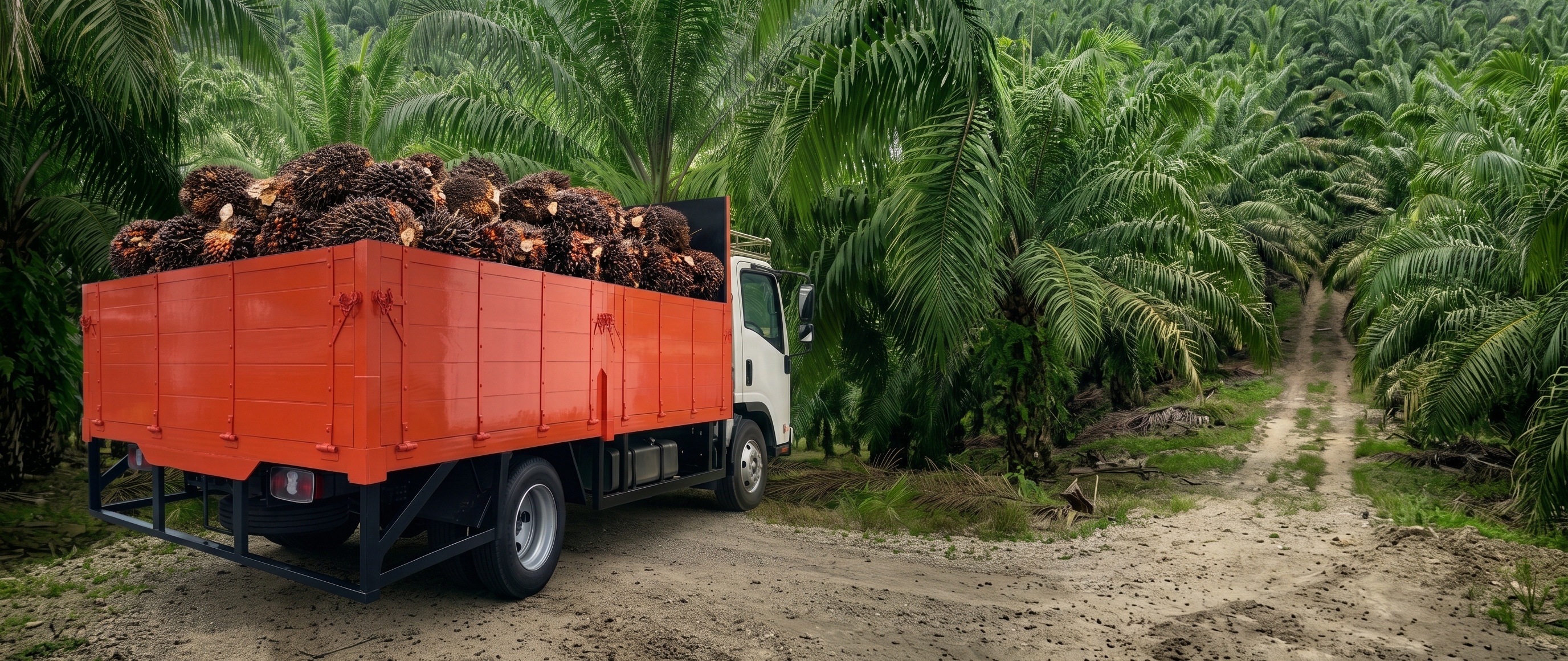 Light-Duty FFB Cargo Lorry working in an oil palm plantation