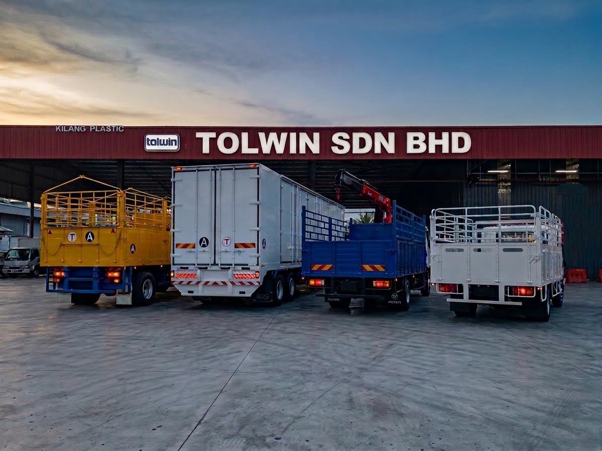 Tolwin Sdn Bhd factory and lorries